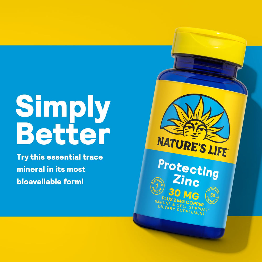 Label close-up highlighting chelated zinc and copper formula for balanced minerals.