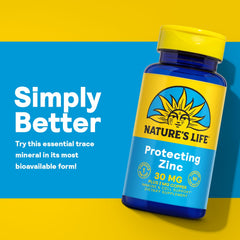 Label close-up highlighting chelated zinc and copper formula for balanced minerals.