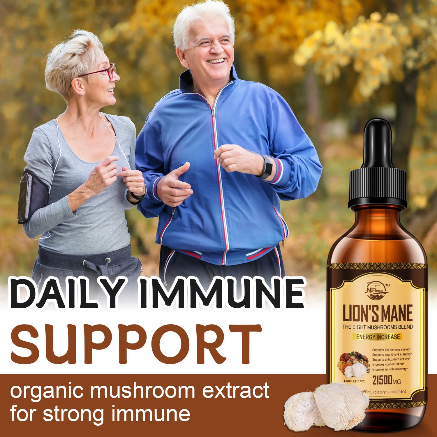 Glass cordyceps tincture bottle highlighting convenient at-home use
