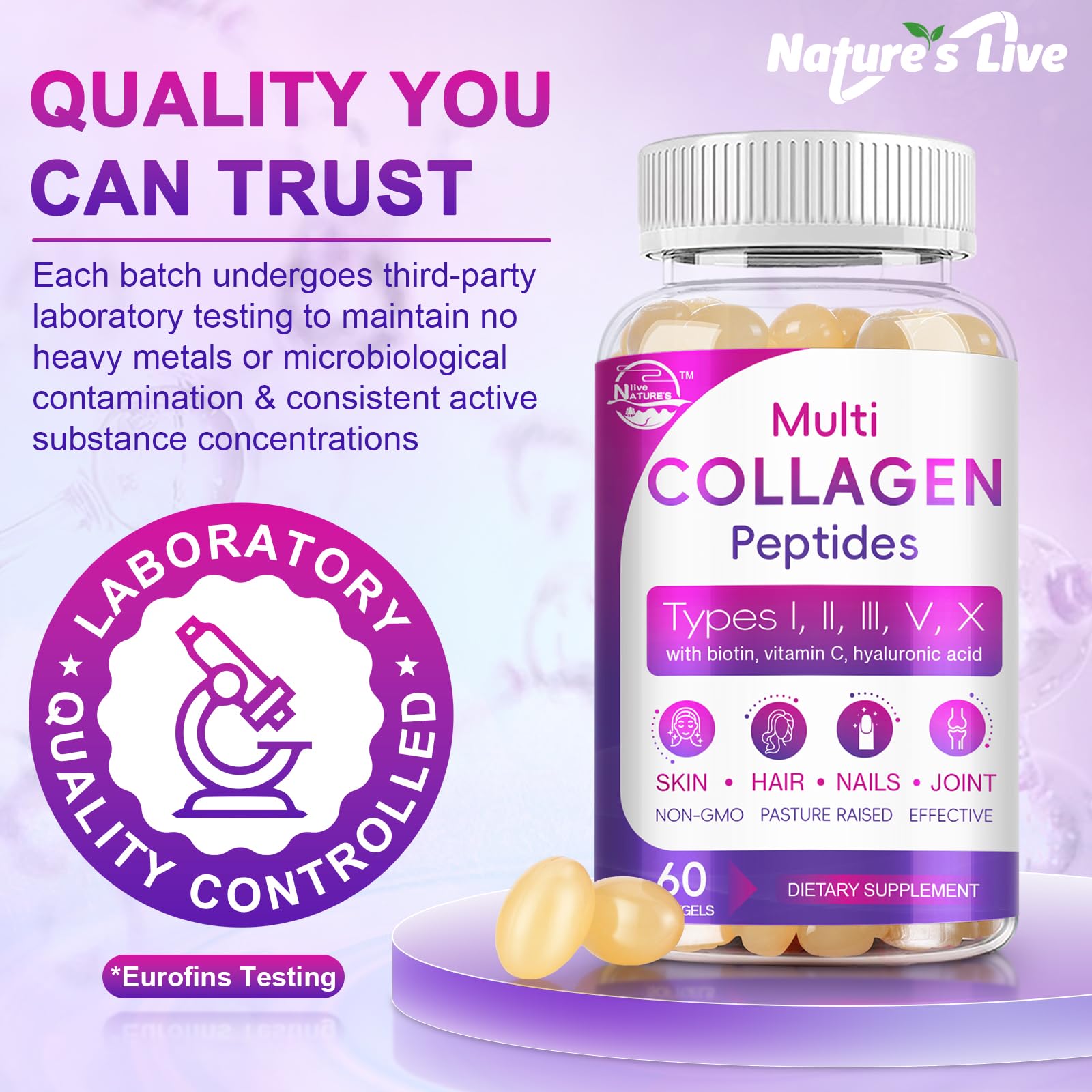 Nature's Live grass-fed sourcing emphasizes natural collagen quality
