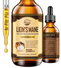 Nature's Live Lions Mane supplement bottle showing potential cognitive support