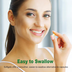 Softgel capsules ready to swallow for daily wellness.