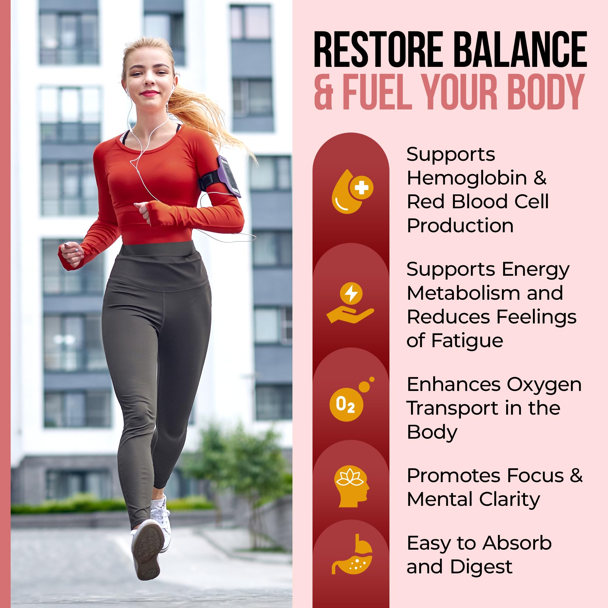 Nature's Nectar Blood Builder capsules with a glass of water for daily intake