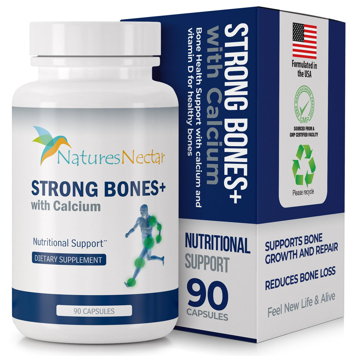Nature's Nectar bone-joint-capsules bottle shown for daily bone support