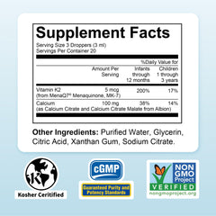 Nature's Nutra Strong Calcium drops dropper; easy precise daily dosing.