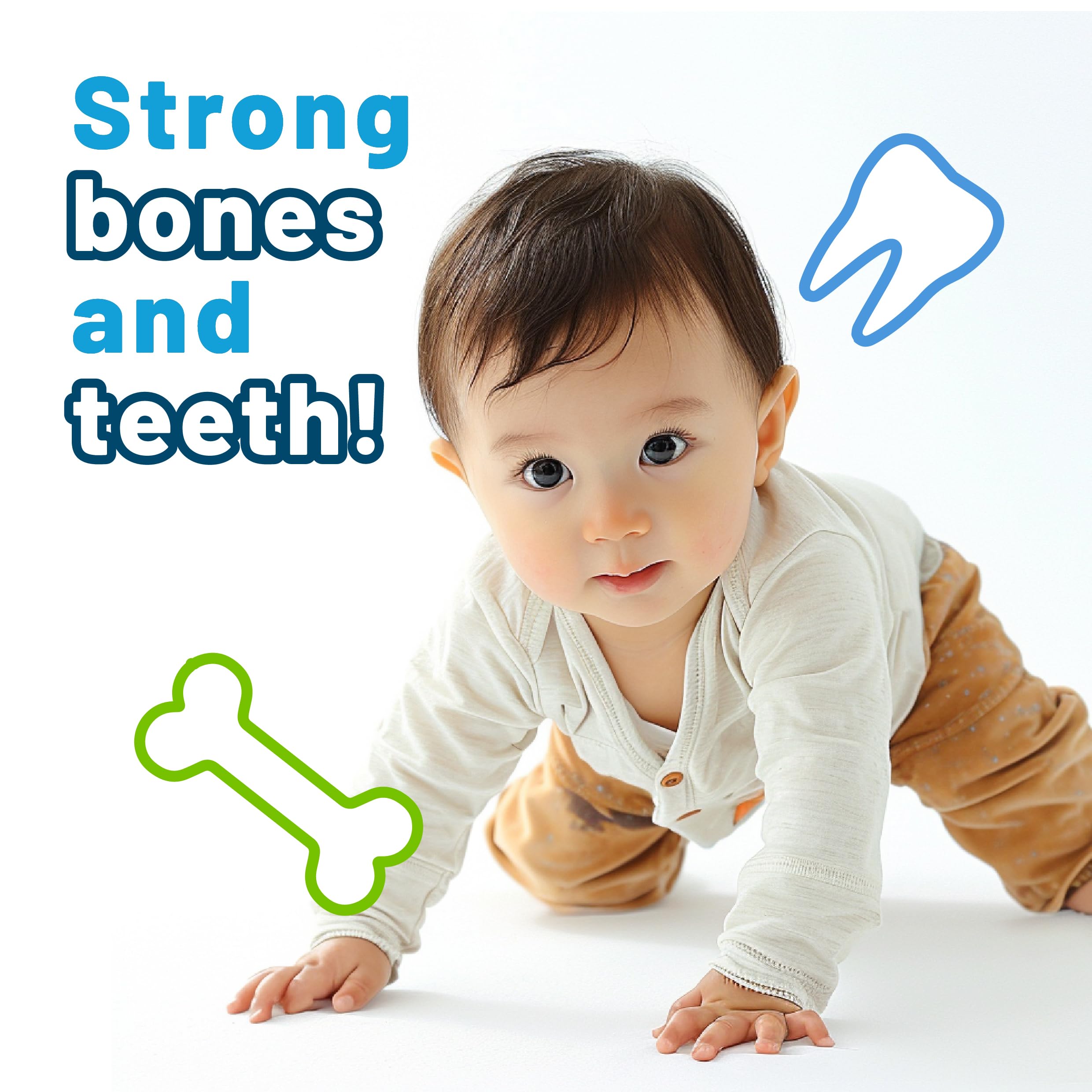 Nature's Nutra Strong Calcium drops natural flavor; pleasant taste for kids.