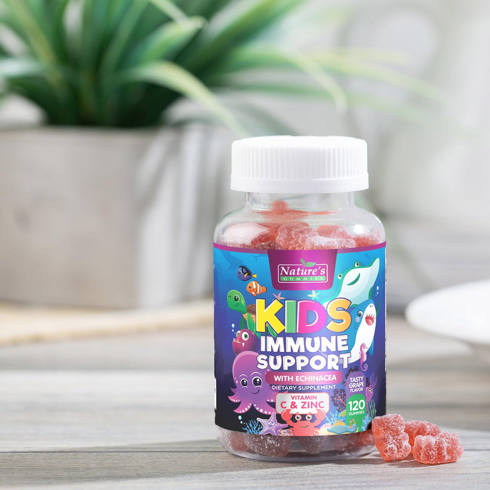 Nature's Nutrition 120 gummies packaging with clear bottle labeling