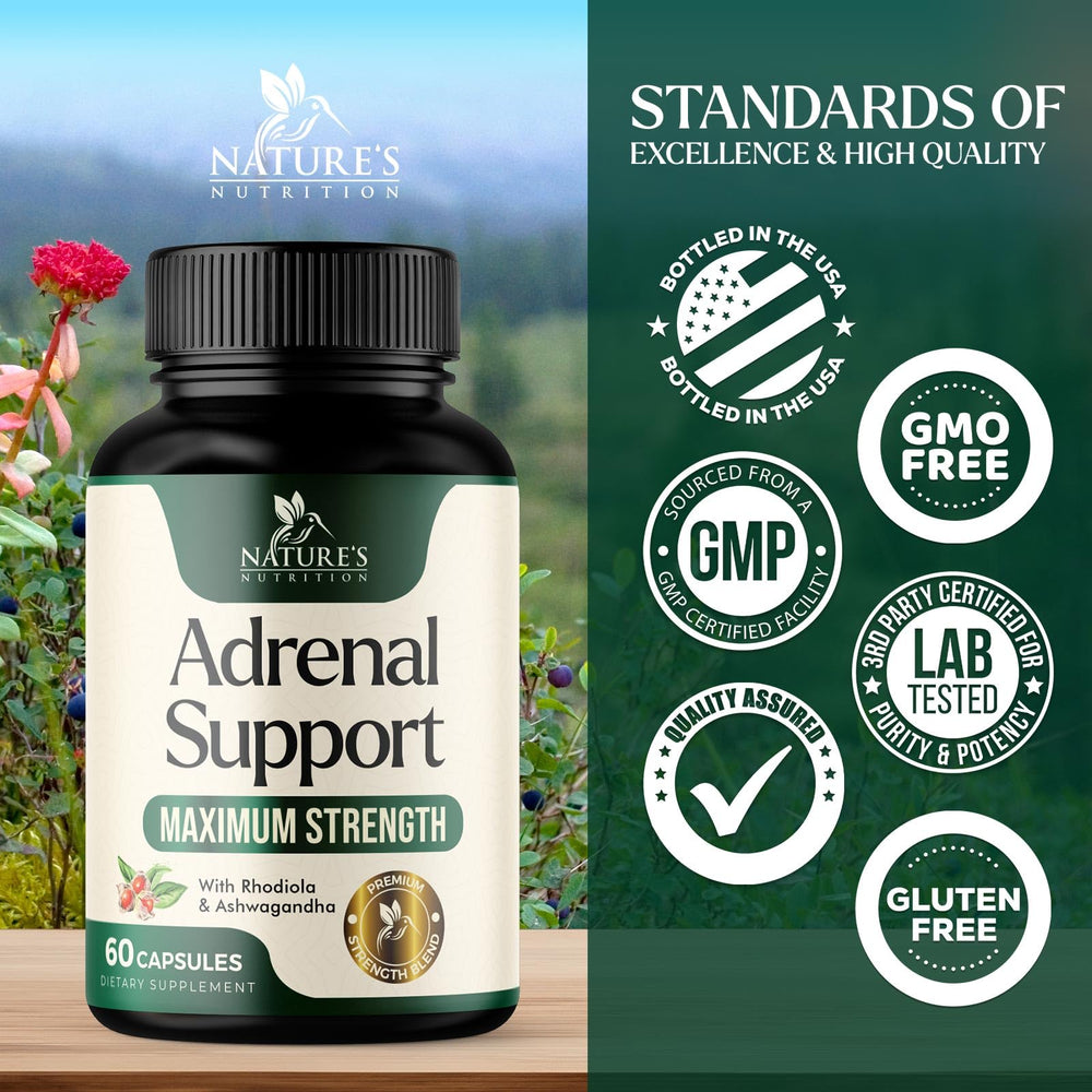 Herbal blend of ashwagandha and rhodiola shown with the Cortex Complex bottle.