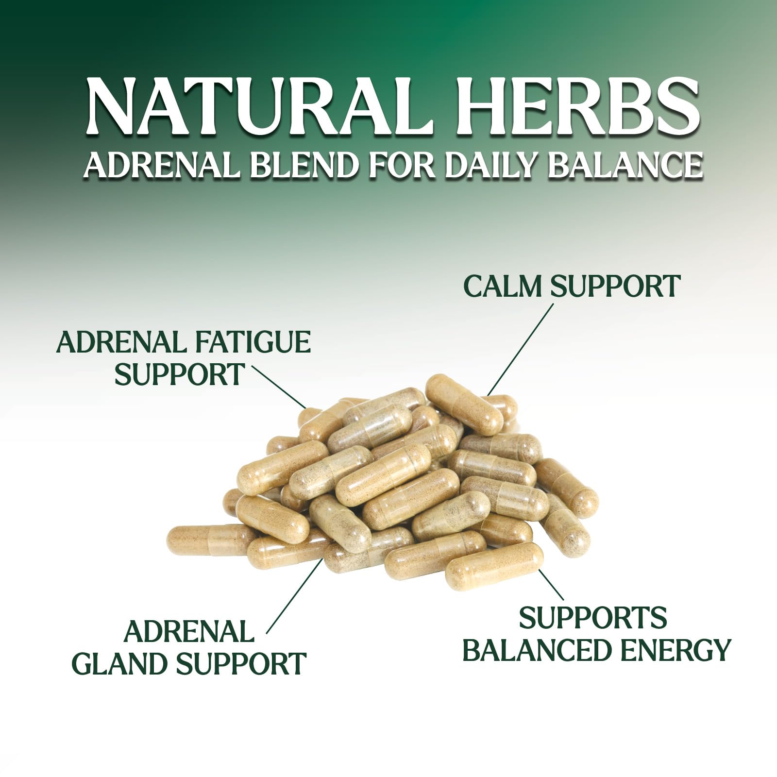 Nature's Nutrition Adrenal Cortex Complex packaging with USA bottled badge.