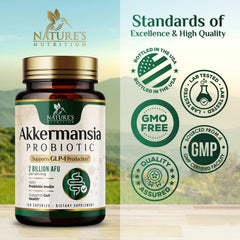Nature's Nutrition Akkermansia Probiotic 2B AFU box packaging ready for use