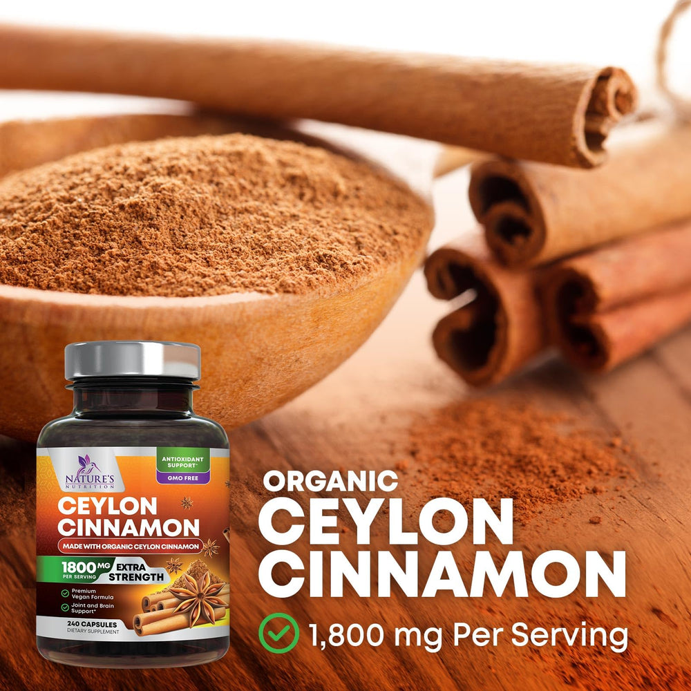 Nature's Nutrition antioxidant-rich cinnamon capsules protect against free radicals.