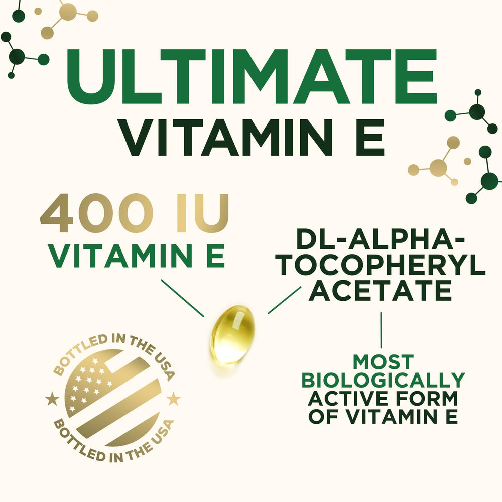 Nature's Nutrition Vitamin E antioxidant softgels emphasizing immune health support