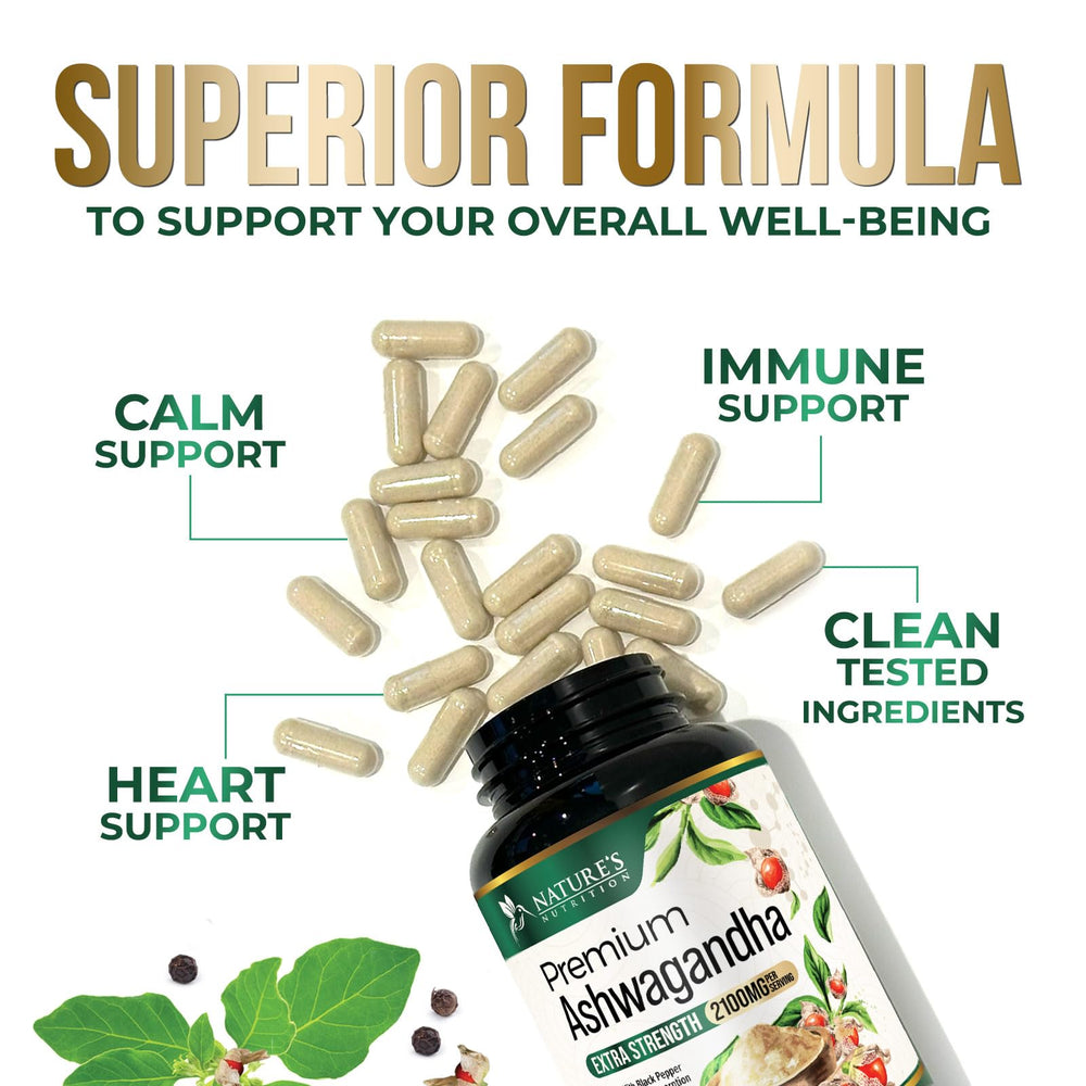 Ashwagandha capsules with black pepper to aid absorption
