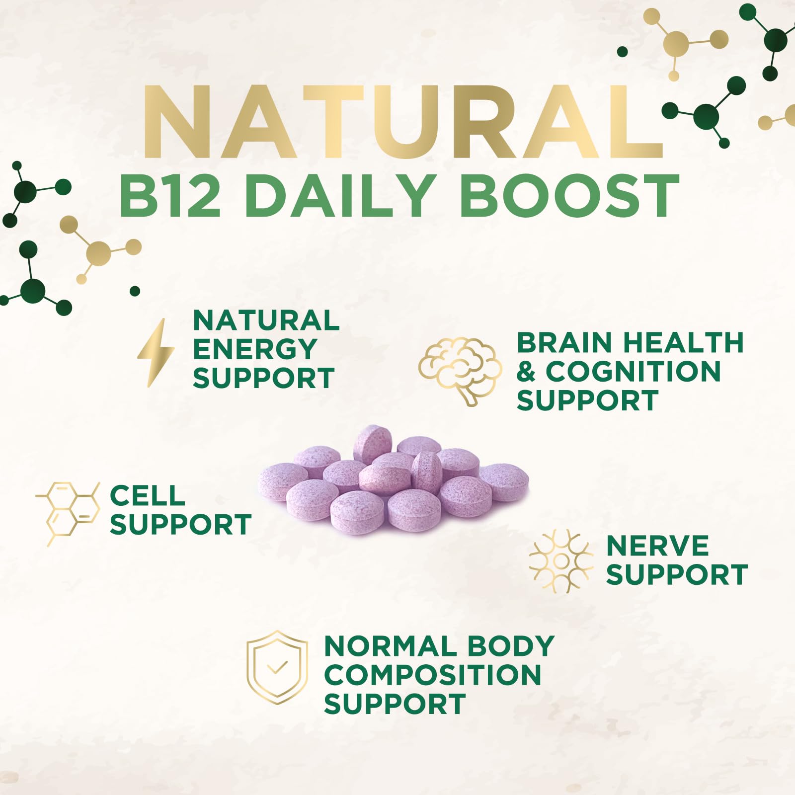Nature's Nutrition B12 for adults and kids supports cognitive clarity with methylcobalamin.