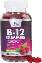Nature's Nutrition B12 Energy Gummies bottle showing convenient daily energy support