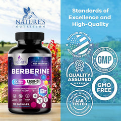 Berberine HCL 1200mg bottle shown as part of a daily wellness routine.