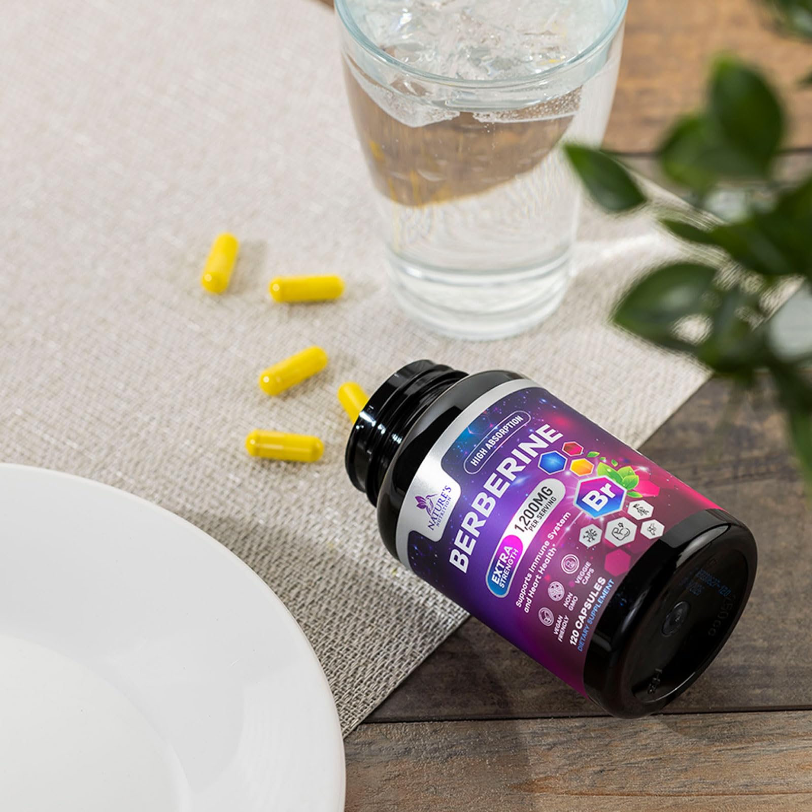 Nature's Nutrition Berberine HCL 1200mg is vegan and gluten-free.