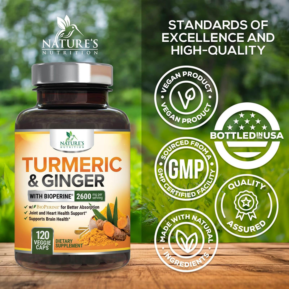 Nature's Nutrition BioPerine black pepper extract enhances curcuminoid absorption.