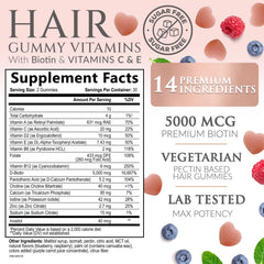 Biotin gummies close-up showing chewy texture and appealing flavor.