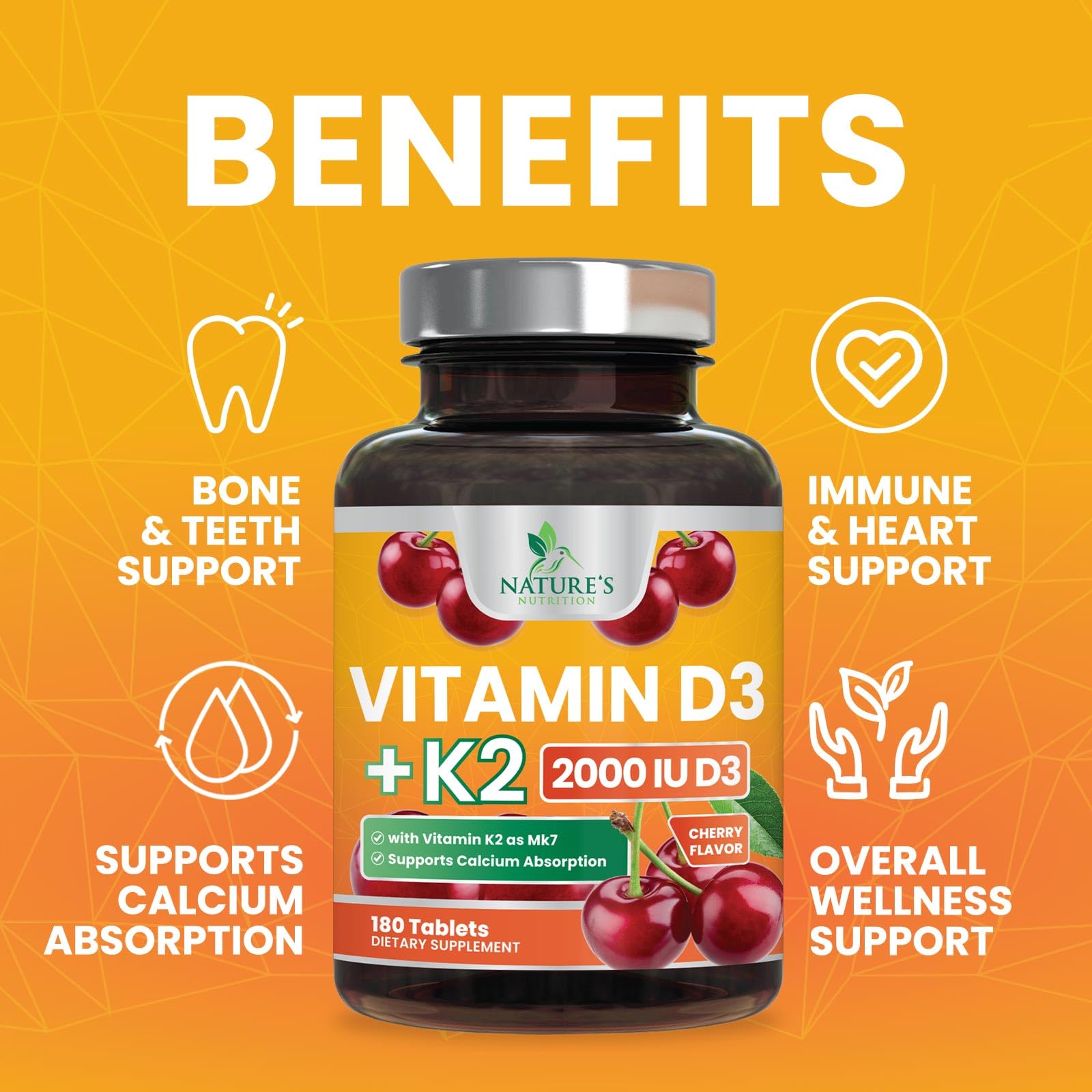 Nature's Nutrition bone and teeth support tablets in blister pack.
