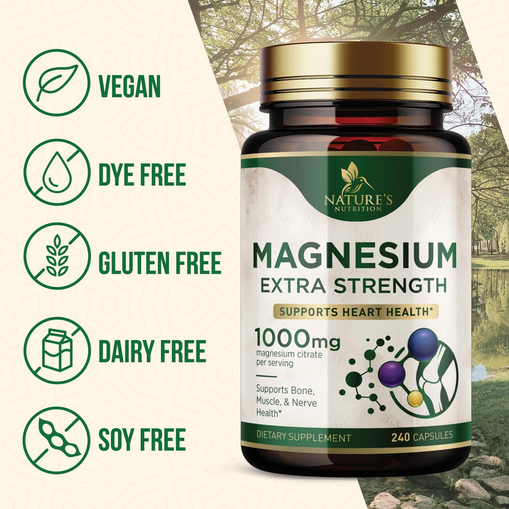 Nature's Nutrition bottle label emphasizes US bottling and quality.