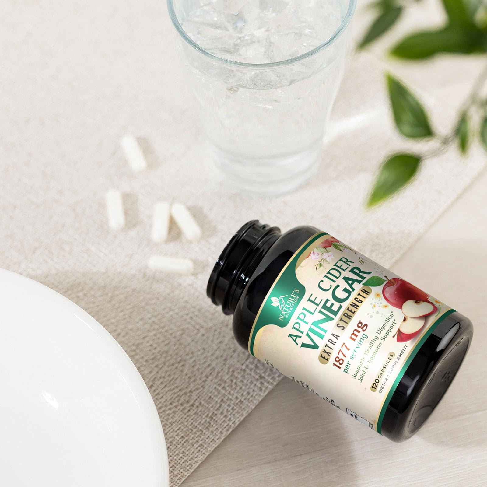 Nature's Nutrition brand logo and product label project trust and consistency.