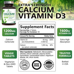 Nature's Nutrition calcium 1200 mg tablets illustrating daily bone health