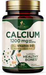 Nature's Nutrition calcium 1200 mg with vitamin D3 bottle for bone support