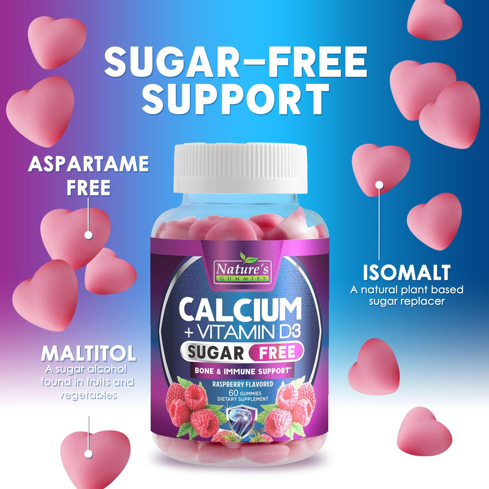 Nature's Nutrition Calcium Gummies adult-use scene emphasizing convenient chewable option
