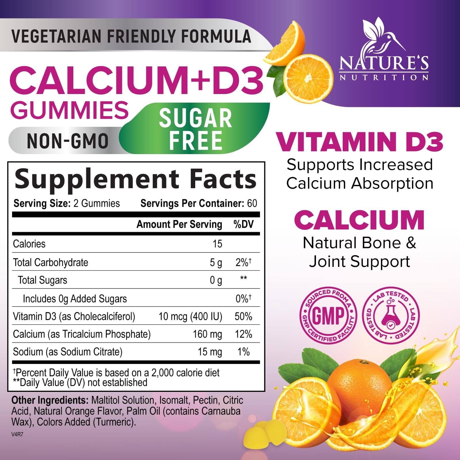 Nature's Nutrition Calcium Gummies bottle open with gummies spilled, highlighting convenient chewable dosage.