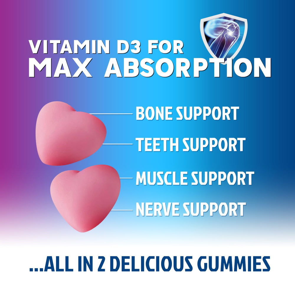 Nature's Nutrition Calcium Gummies label closeup noting calcium content and sugar-free promise