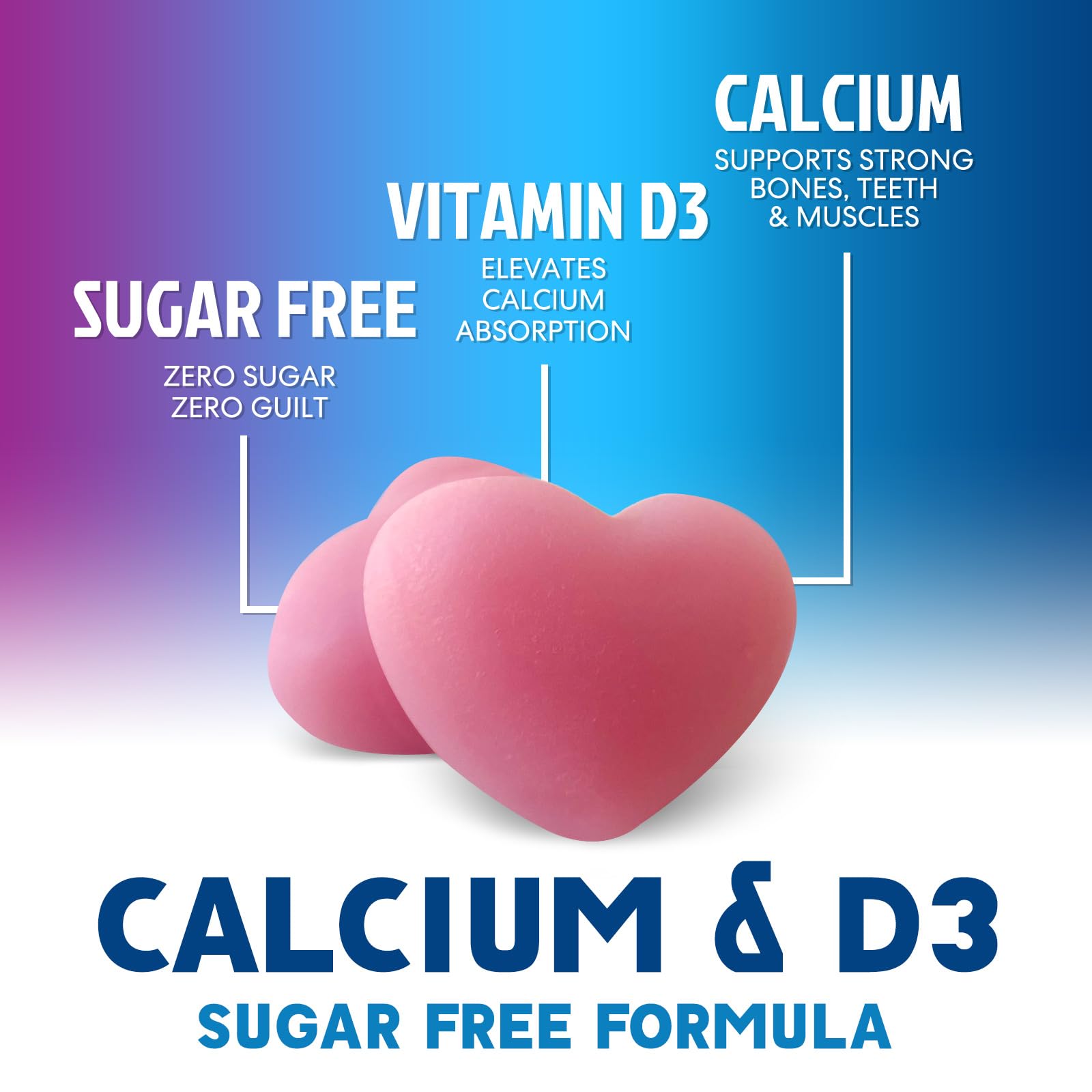 Nature's Nutrition Calcium Gummies being poured to show easy-to-take gummy format