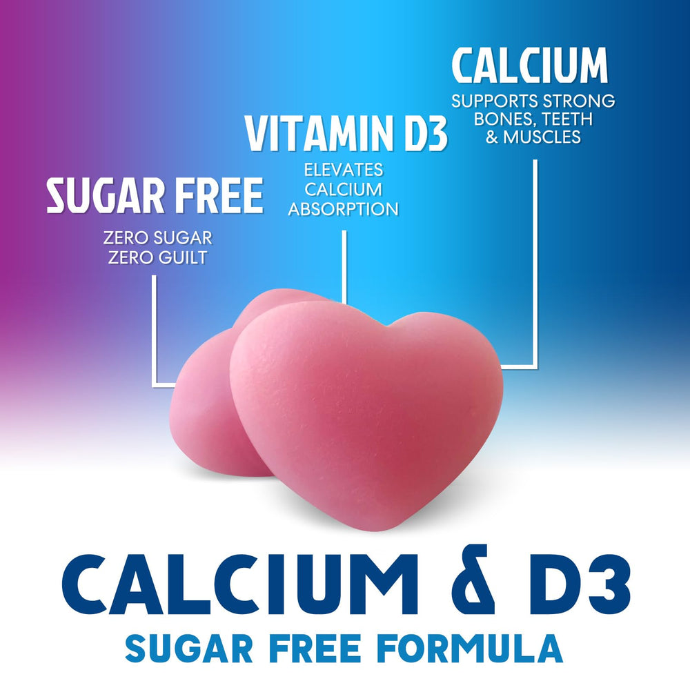 Nature's Nutrition Calcium Gummies being poured to show easy-to-take gummy format