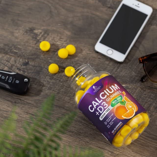 Nature's Nutrition Calcium Gummies bottle label hints at immune and bone support.