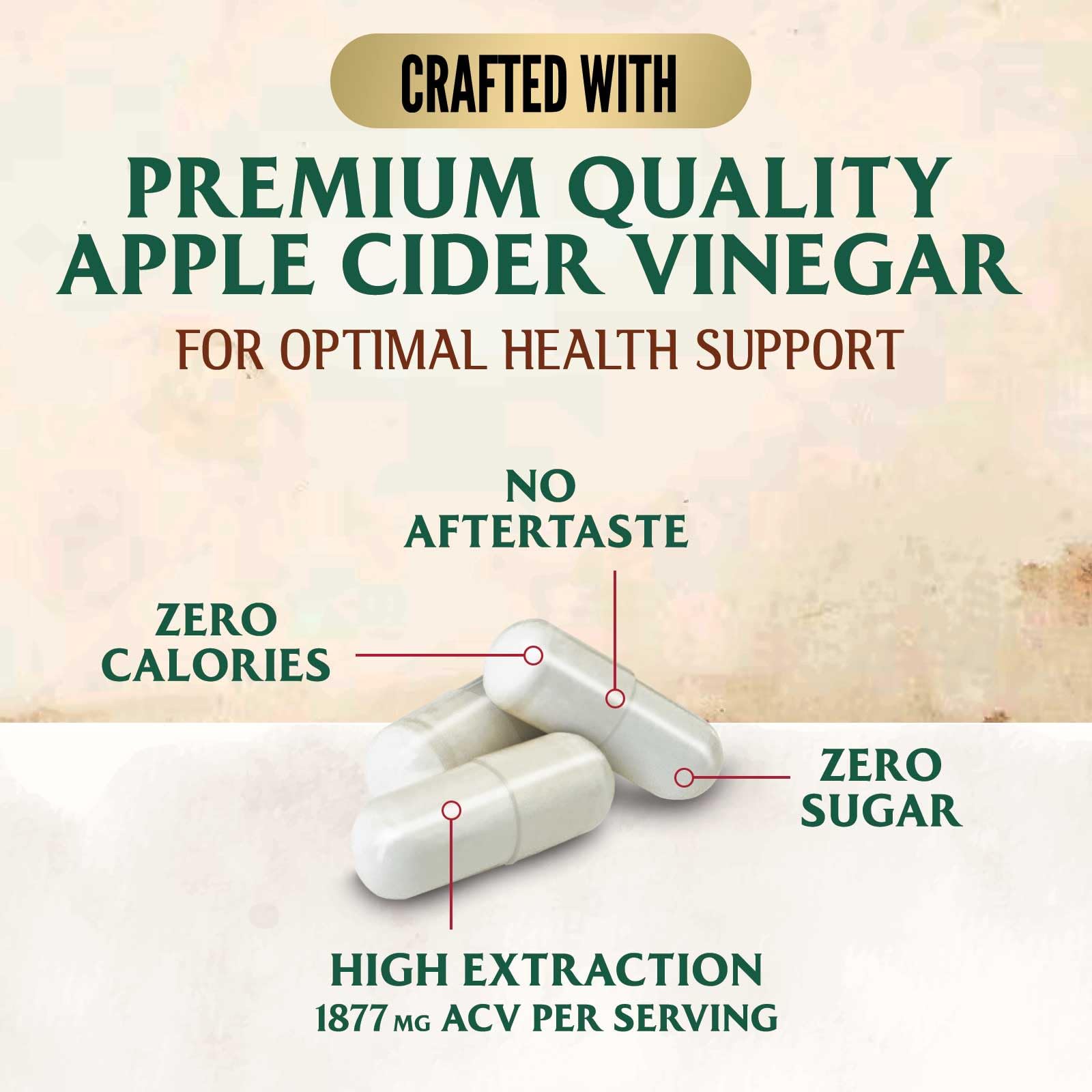 Capsules poured on a tray illustrate easy daily dosing routine.