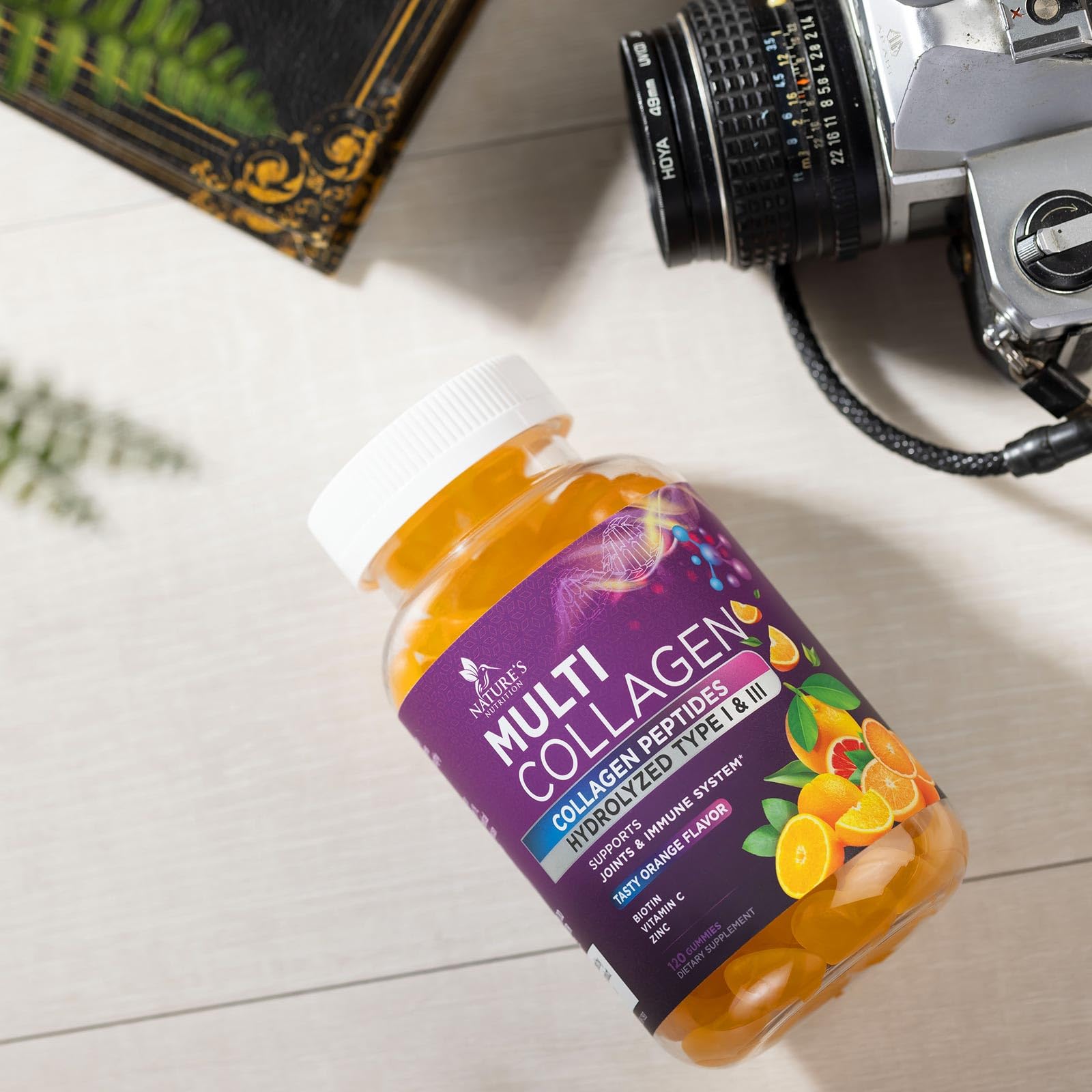 Nature's Nutrition closeup label shows multi collagen complex for daily use