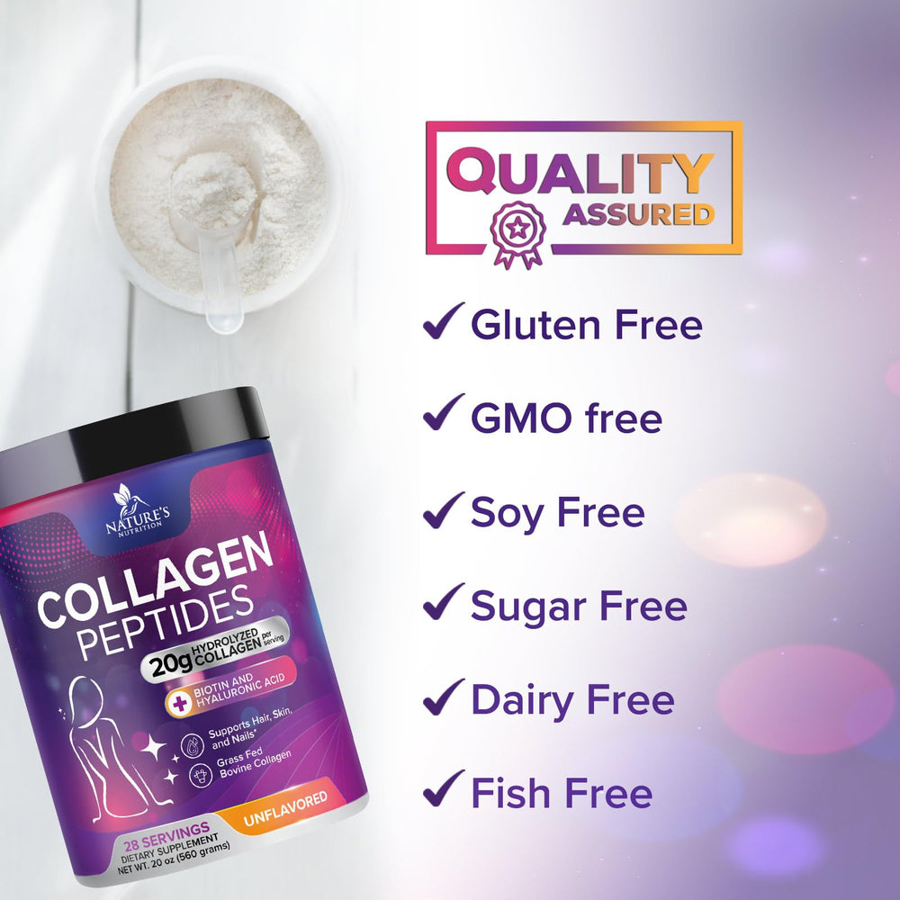 Nature's Nutrition Collagen Peptides blended into smoothie for skin and nails