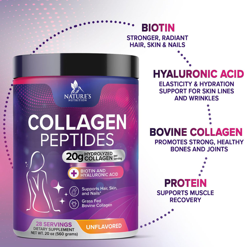 Nature's Nutrition Collagen Peptides zero sugar formula for keto-friendly use
