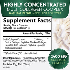 Closeup of Nature's Nutrition collagen pills showing compact unflavored capsules