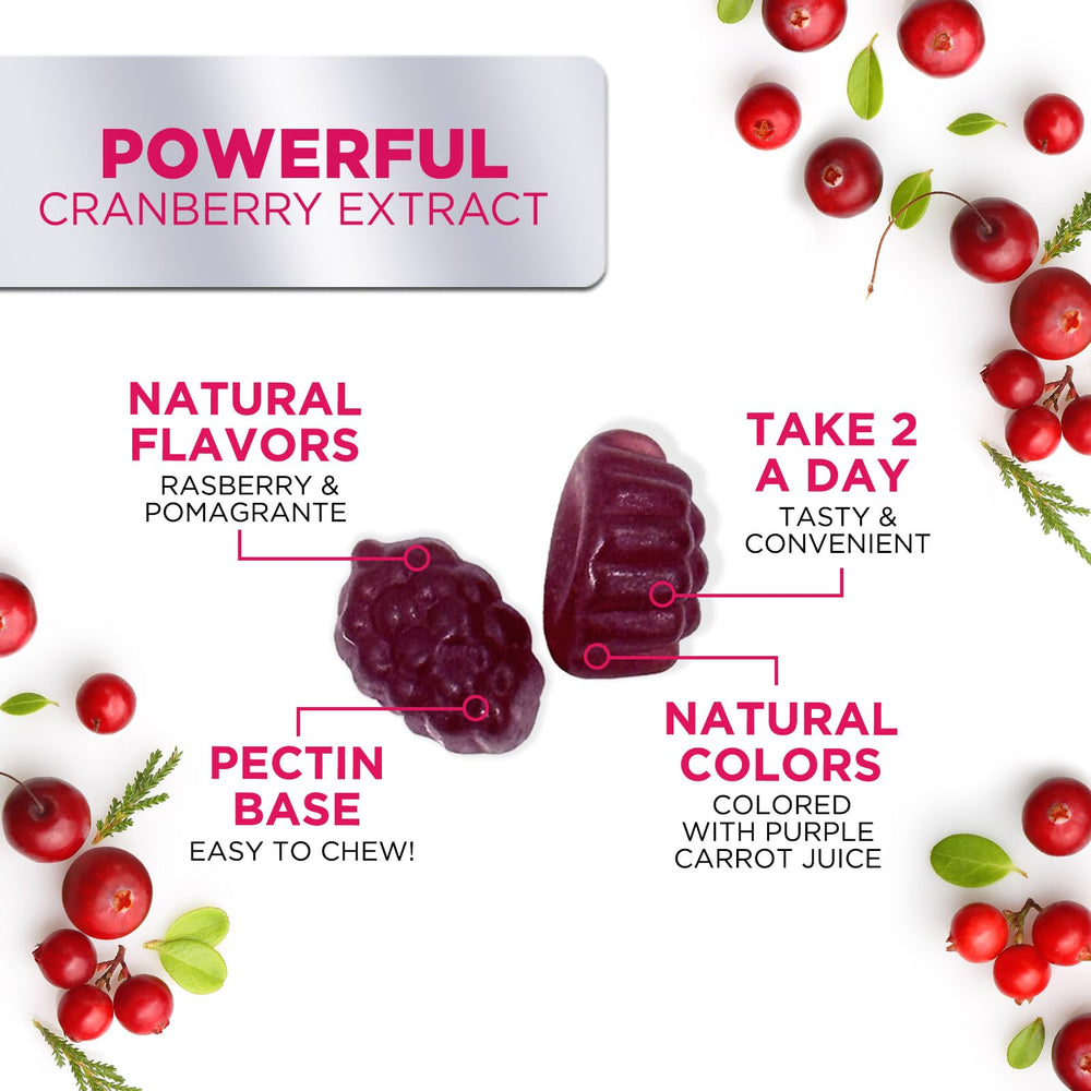 Nature's Nutrition Cranberry Gummies cranberry flavor with natural berry notes.