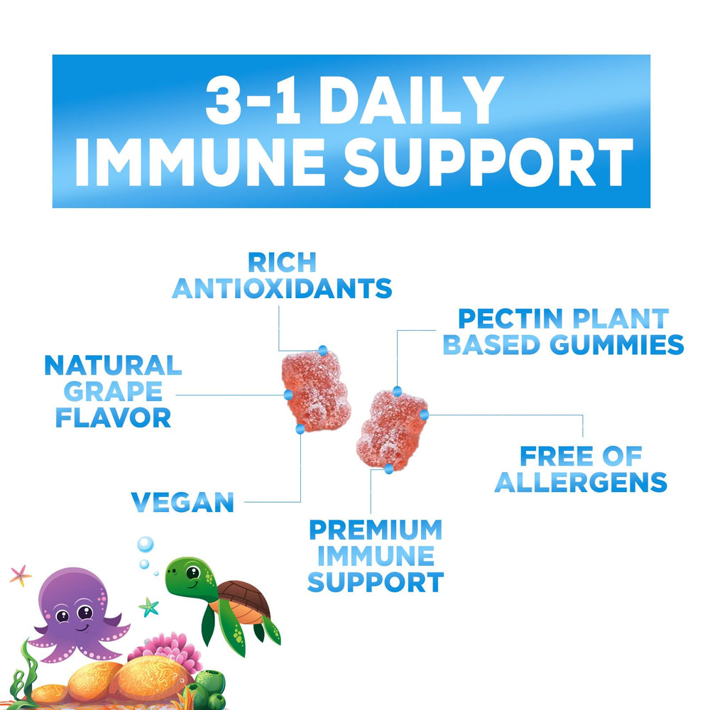 Nature's Nutrition family friendly kids supplement bottle on shelf