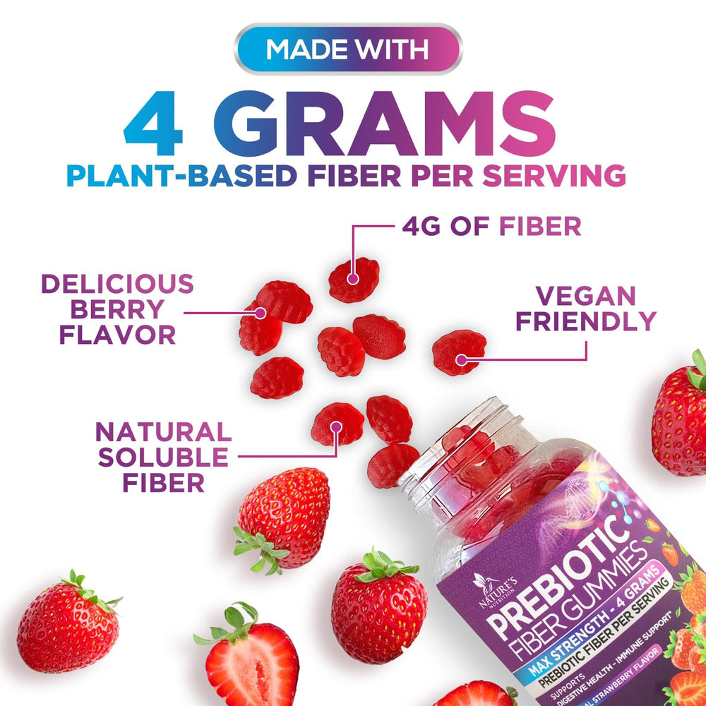 Nature's Nutrition Fiber Gummies pack shows both kids and adults usage scenario