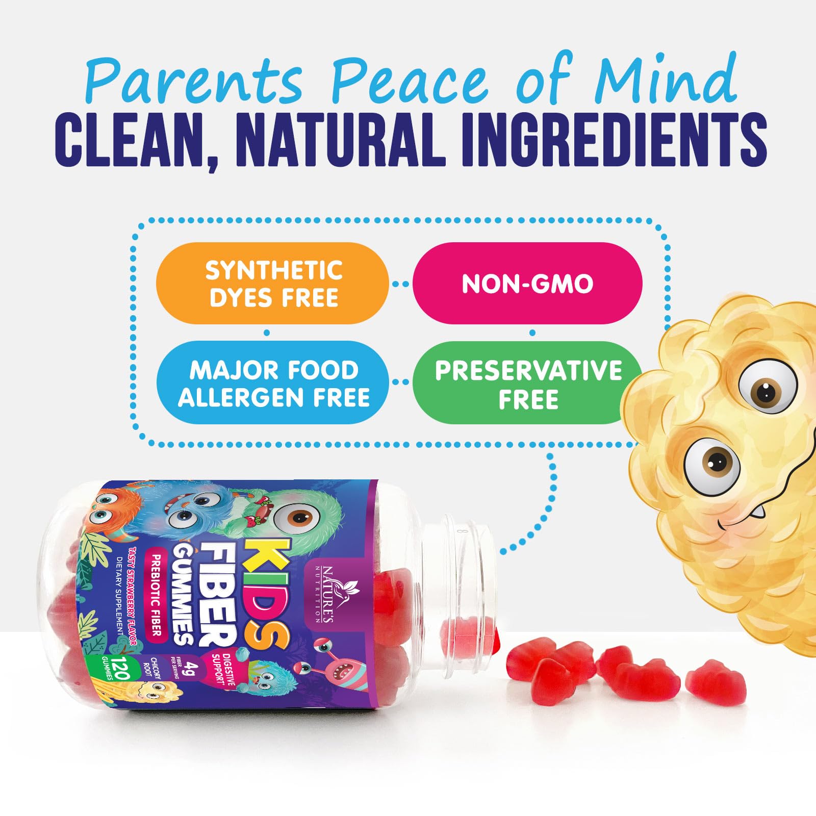 Nature's Nutrition fiber gummies for kids recommendations on shelf