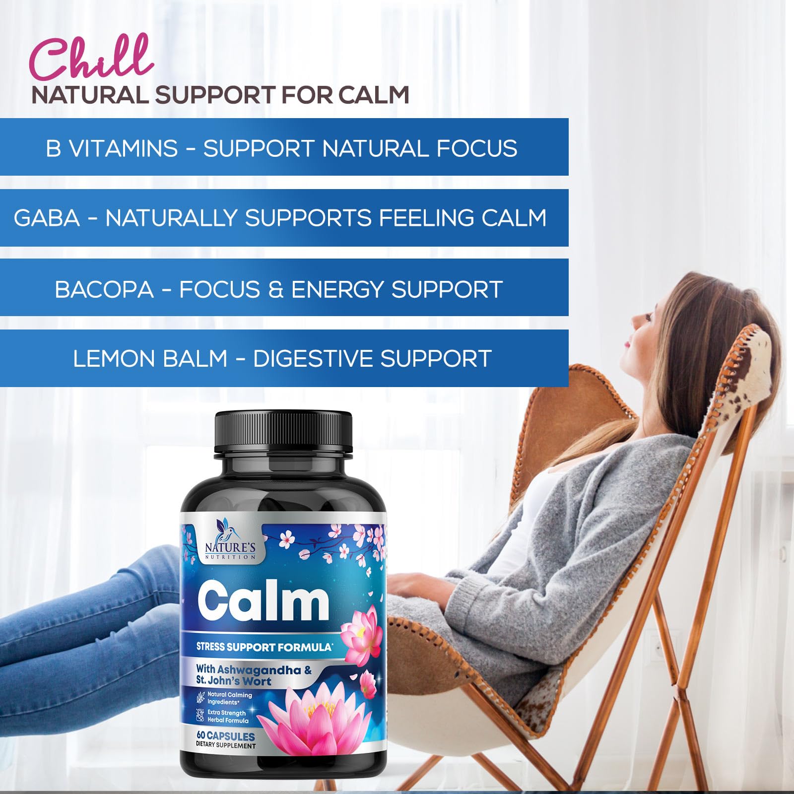 Nature's Nutrition Focus energy support capsules for clear, steady daily performance.