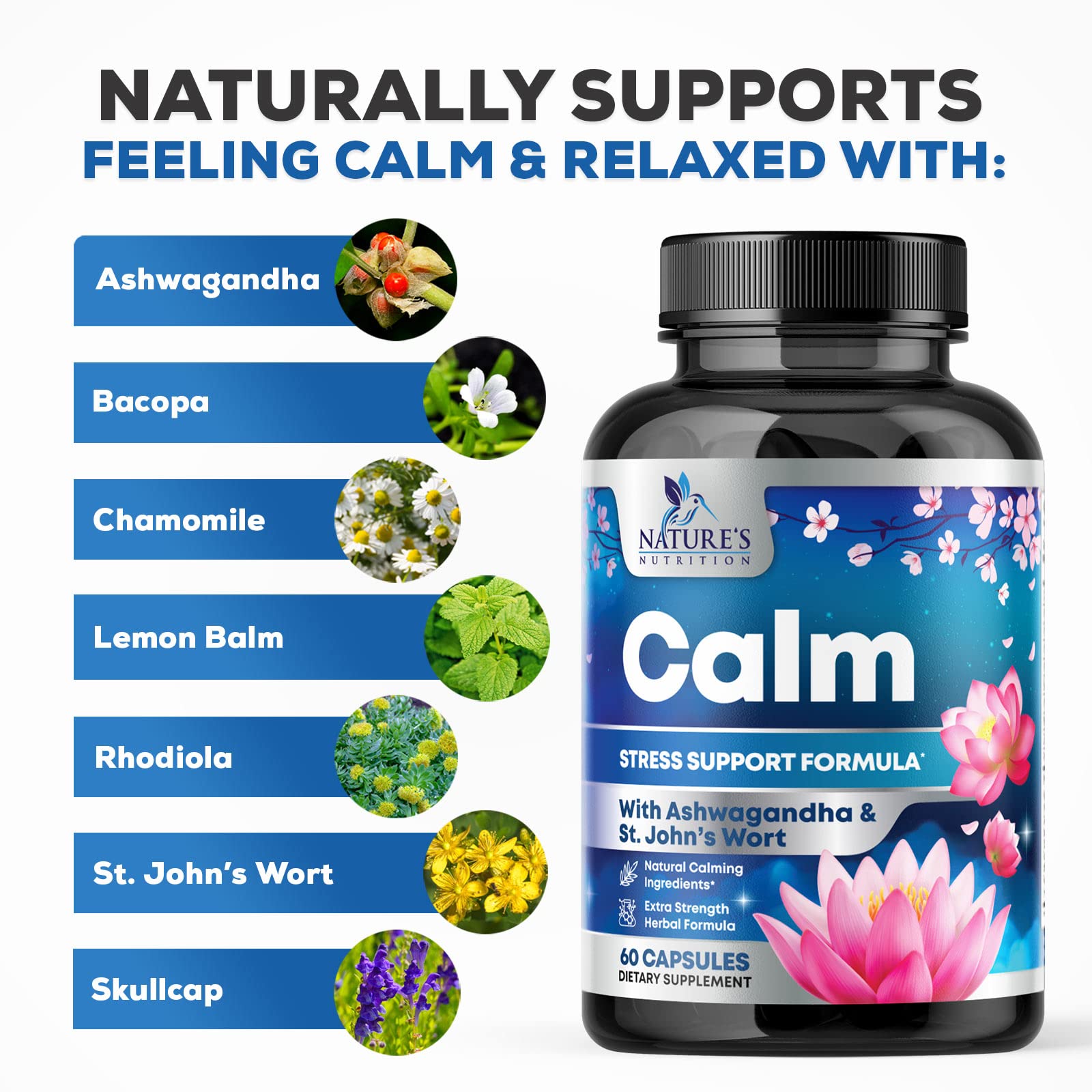 Nature's Nutrition GABA capsules aid relaxed focus for work and study.