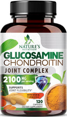 Nature's Nutrition glucosamine chondroitin msm bottle for daily joint support.