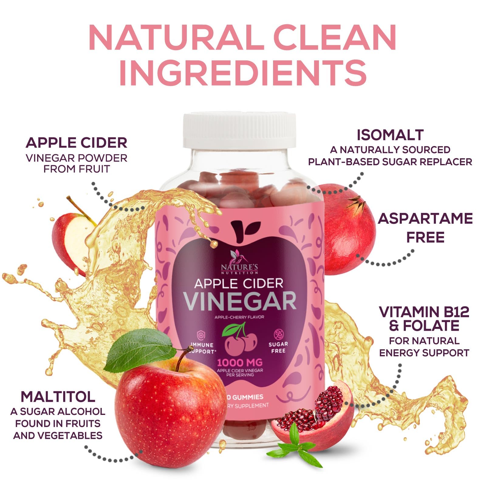 Nature's Nutrition gominolas 1000mg con vitamina B12 – energía suave