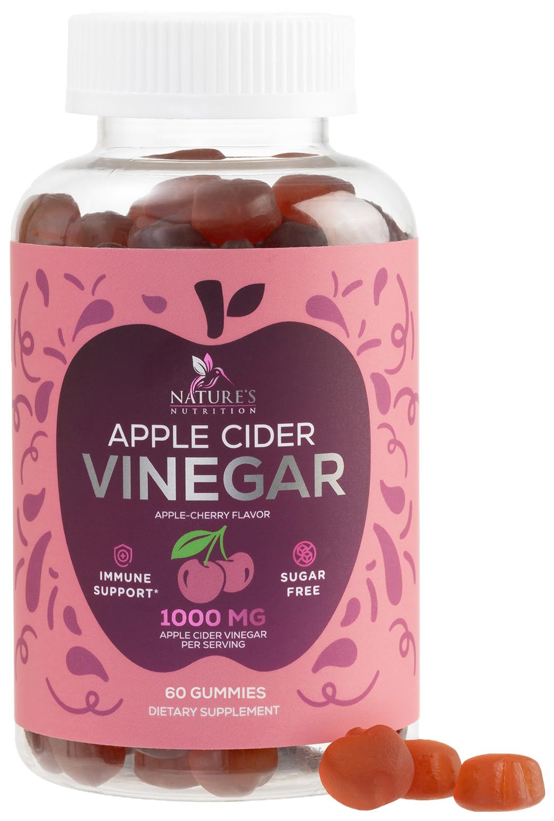 Nature's Nutrition gominolas vinagre de manzana 1000mg – apoyo digestivo diario