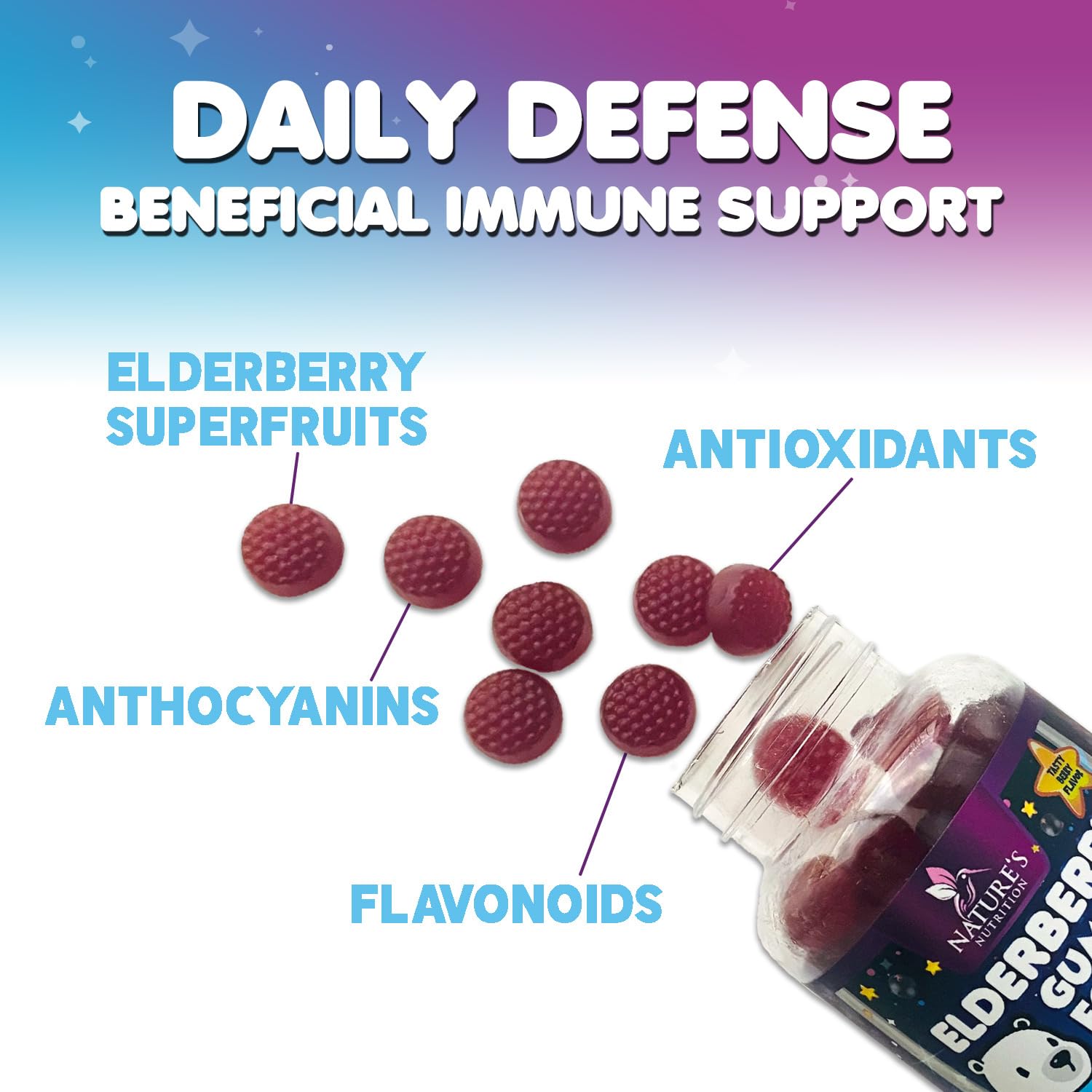 Nature's Nutrition envase con sesenta gomitas para uso diario.