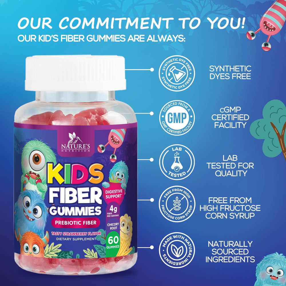 Gomitas Nature's Nutrition para Niños, con inulina para fibra.